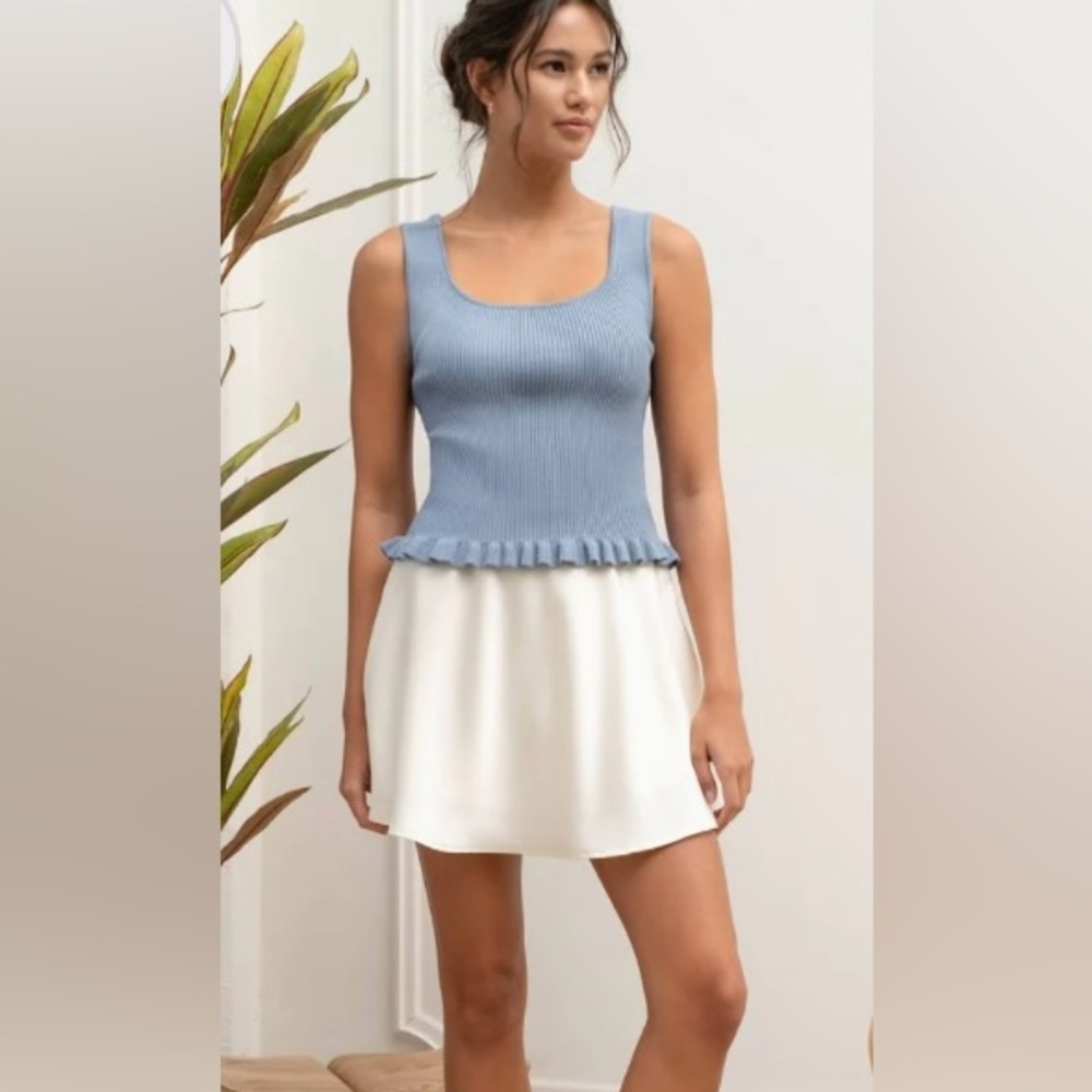 NWT The Workshop Studio Lettuce Hem Ribbed Sweater Tank Top Size Small - Picture 6 of 11